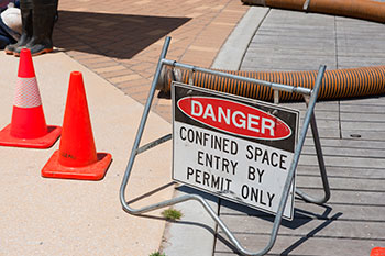 danger confined space entry by permit only